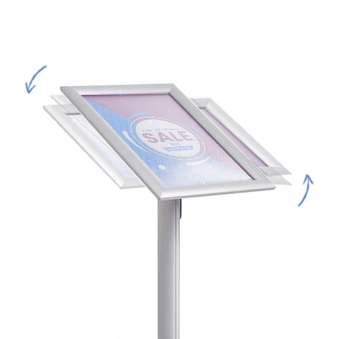Leggio con cornice orientabile con angoli vivi e base quadrata in metallo - immagine 3