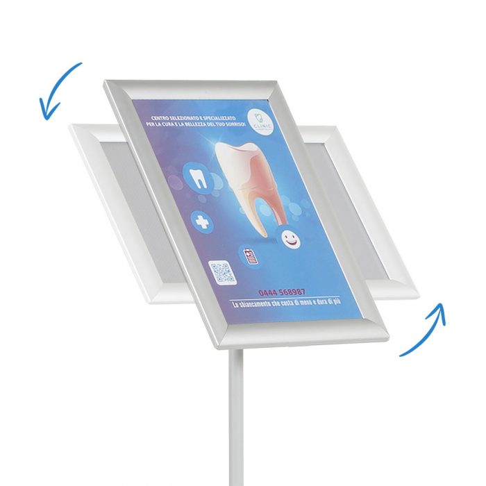 Leggio regolabile in altezza con cornice orientabile con angoli vivi e base tonda in metallo - immagine 2