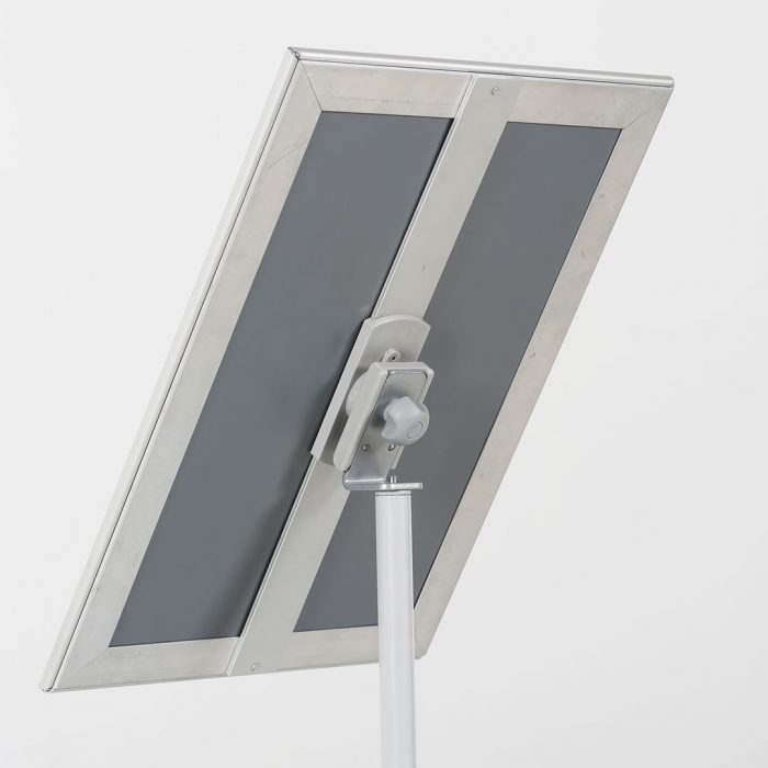 Leggio regolabile in altezza con cornice orientabile con angoli vivi e base tonda in metallo - immagine 4