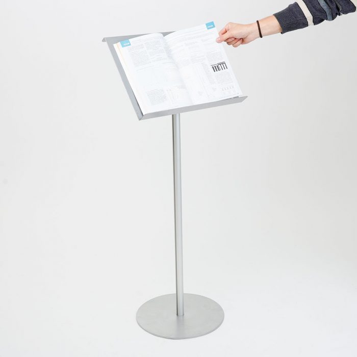 Leggio in metallo f.to A3 orizzontale con montante in alluminio diametro 30mm - immagine 2