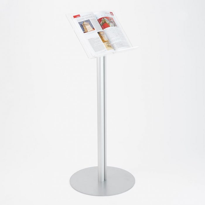 Leggio in metallo f.to A3 orizzontale con montante in alluminio ovale 70x45mm - immagine 4