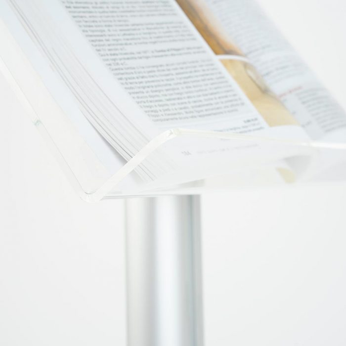 Leggio in metallo f.to A3 orizzontale con montante in alluminio ovale 70x45mm - immagine 5