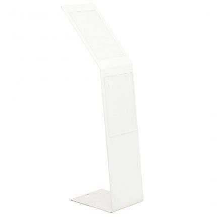 Leggio a L in metallo verniciato con due tasche f.to A4 verticale