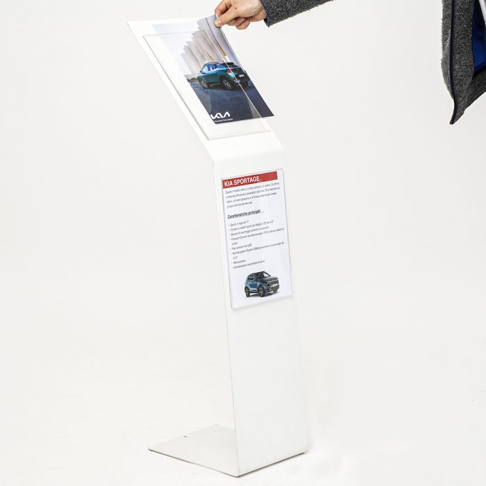 Leggio a L in metallo verniciato con due tasche f.to A4 verticale - immagine 2