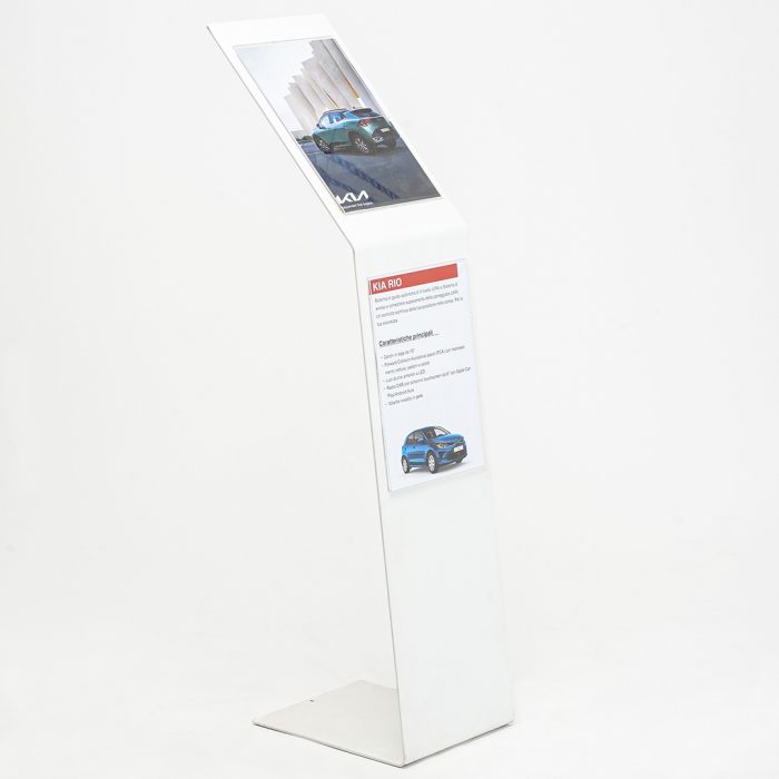Leggio a L in metallo verniciato con due tasche f.to A4 verticale - immagine 1