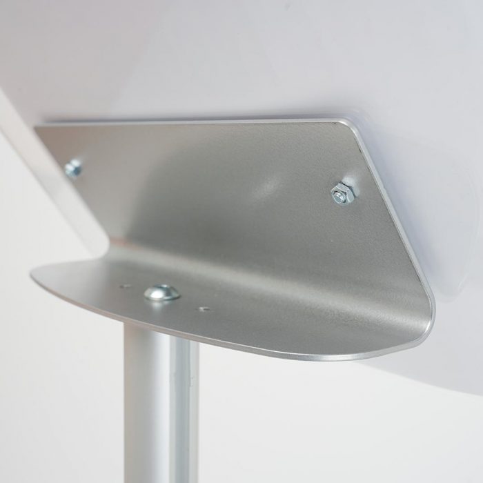 Espositore con contenitore  in acrilico f.to A4 orizzontale e montante in alluminio diametro 30mm - immagine 2