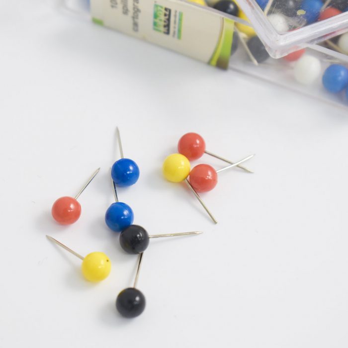 Kit 100pz spilli colorati fermafogli - immagine 3