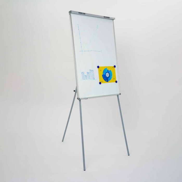 Lavagna magnetica con portablocco e struttura di sostegno - dim cm 68x100x190h - immagine 2