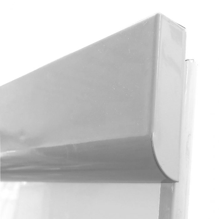 Lavagna magnetica con portablocco e struttura di sostegno con base carrellata - immagine 3