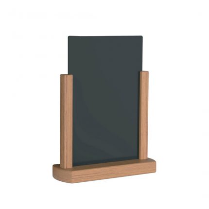 Porta menù da tavolo in legno di faggio finitura teak