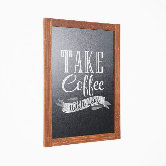 Lavagne con cornice in legno di faggio EASY finitura dark wood - immagine 1