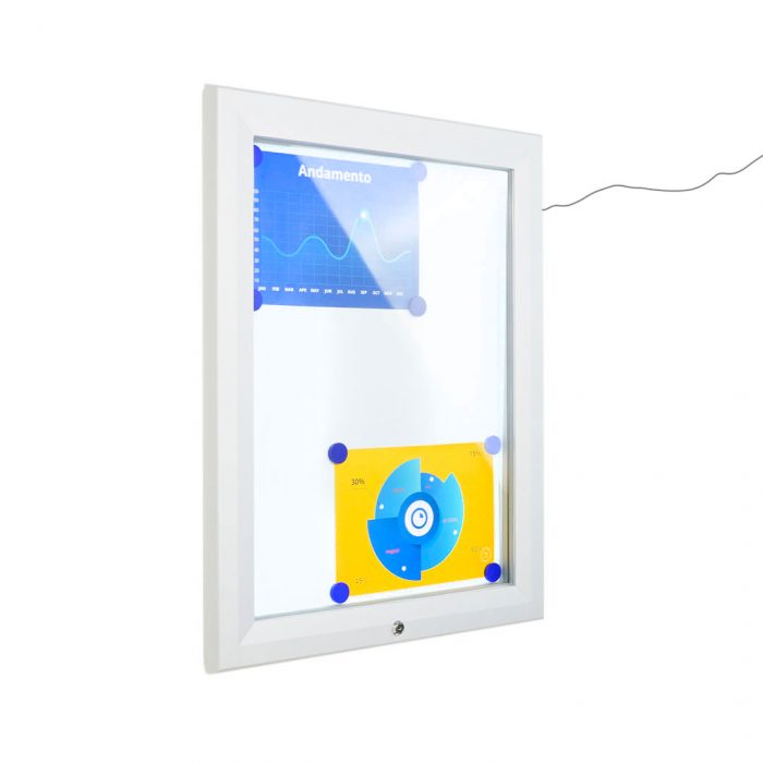 Bacheca per esterni con illuminazione a LED e apertura a ribalta  - F.to 27xA4 in finitura antracite RAL7016 - immagine 2