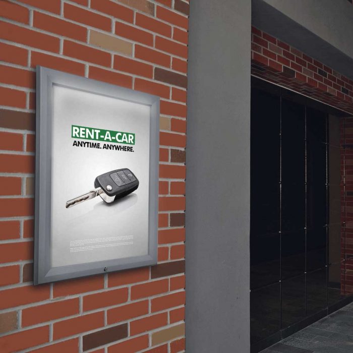 Bacheca per esterni con illuminazione a LED e apertura a ribalta  - F.to 27xA4 in finitura antracite RAL7016 - immagine 1
