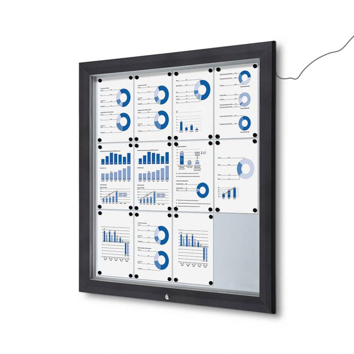 Bacheca per esterni con illuminazione a LED e apertura a ribalta  - F.to 12xA4 - immagine 1