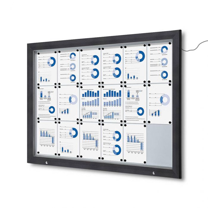 Bacheca per esterni con illuminazione a LED e apertura a ribalta  - F.to 18xA4 - immagine 1