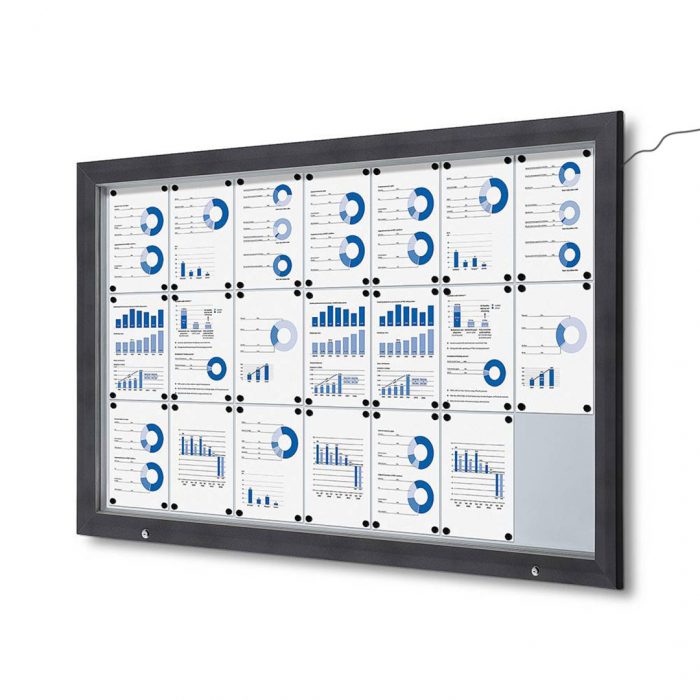 Bacheca per esterni con illuminazione a LED e apertura a ribalta  - F.to 21xA4 - immagine 1