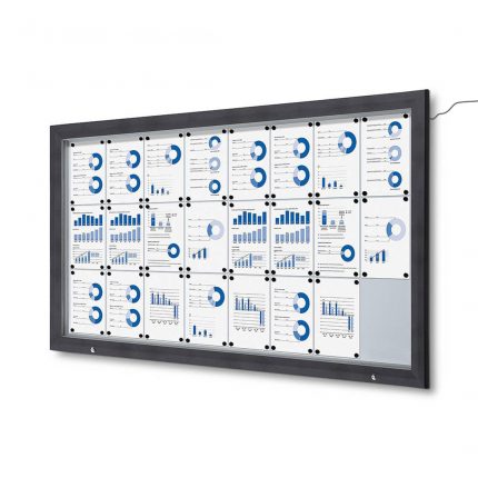 Bacheca per esterni con illuminazione a LED e apertura a ribalta - F.to 24xA4