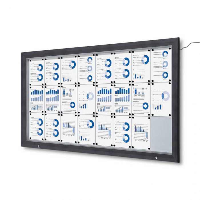 Bacheca per esterni con illuminazione a LED e apertura a ribalta  - F.to 24xA4 - immagine 1