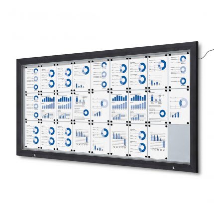 Bacheca per esterni con illuminazione a LED e apertura a ribalta - F.to 27xA4