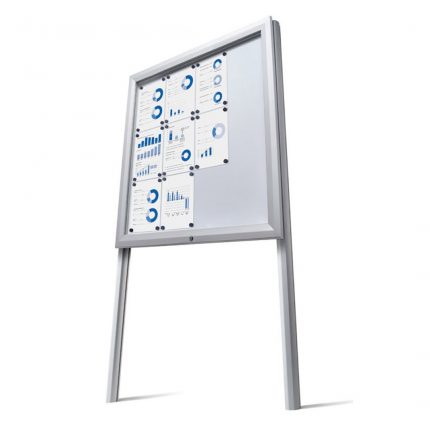 Montanti in alluminio per bacheche certificate - Altezza 200cm con basi