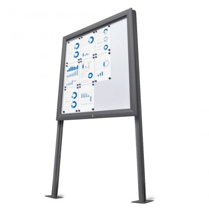Montanti in alluminio per bacheche certificate - Altezza 200cm con basi