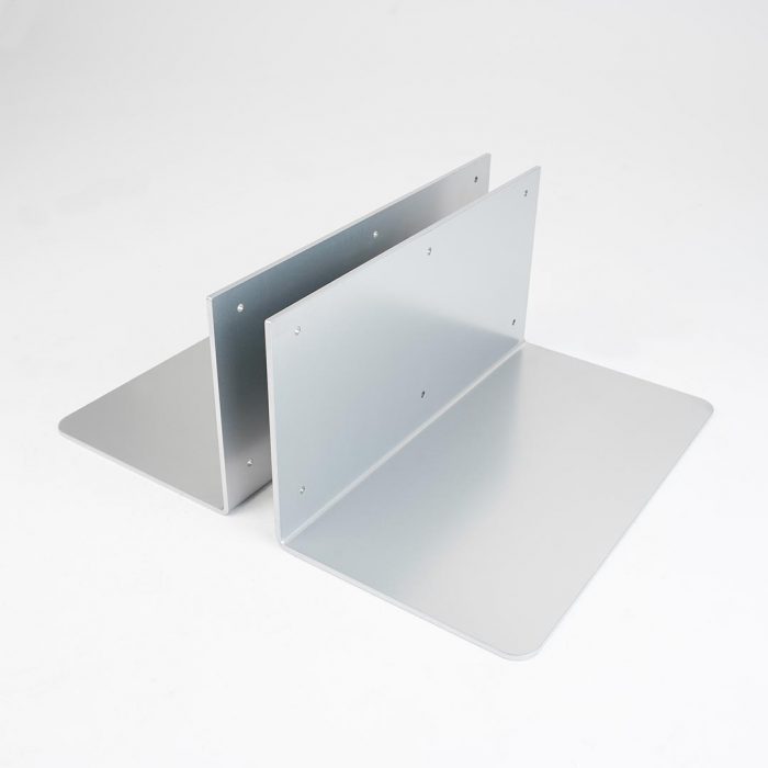 Doppia semi-base a L in metallo verniciato a polveri silver  L 42 cm - immagine 2