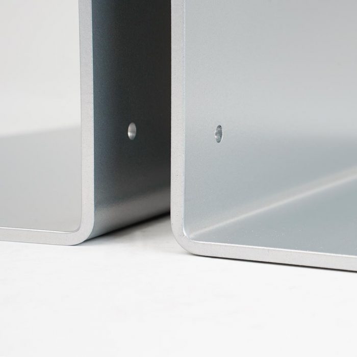Doppia semi-base a L in metallo verniciato a polveri silver  L 42 cm - immagine 3