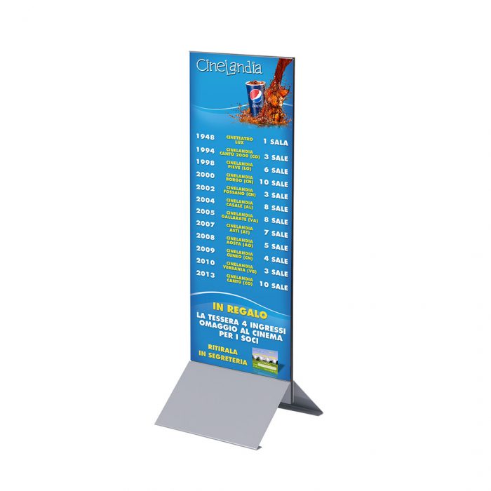 Totem bifronte per interni - base a V superficie in sandwich 20 mm - immagine 1