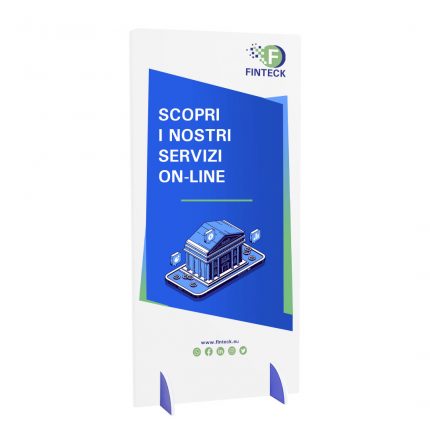 Totem linea Slim con pannello in sandwich e mezzalune