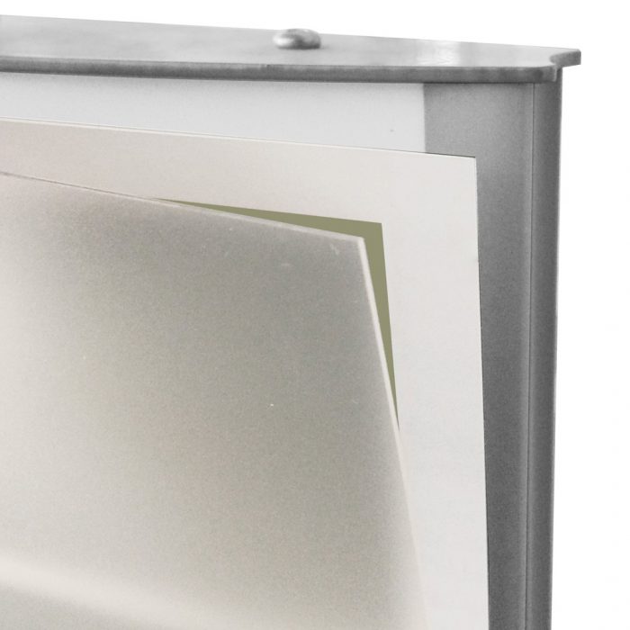 Totem bifronte per interni cm 42x180 H con PVC anti-riflesso - immagine 7