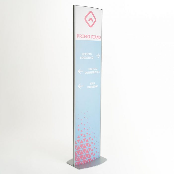 Totem bifronte per interni cm 42x180 H con PVC anti-riflesso - immagine 1