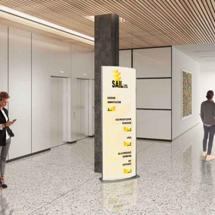 Totem bifronte per interni cm 70x180 H con PVC anti-riflesso - immagine 1