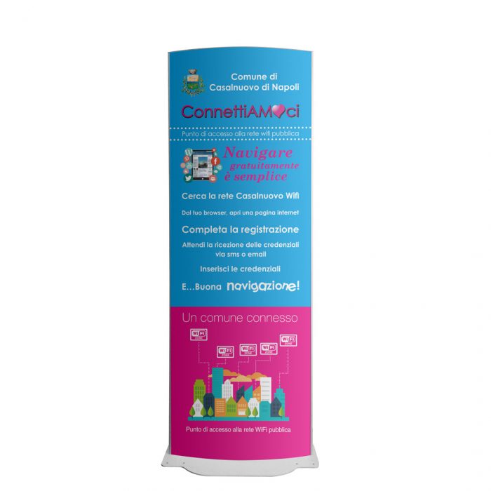 Totem bifronte per interni cm 90x250 H - fondo in forex senza PVC - immagine 1