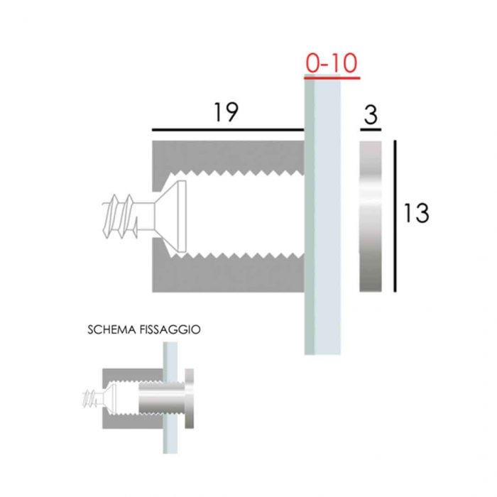 Distanziale in ottone 19x13mm - immagine 6
