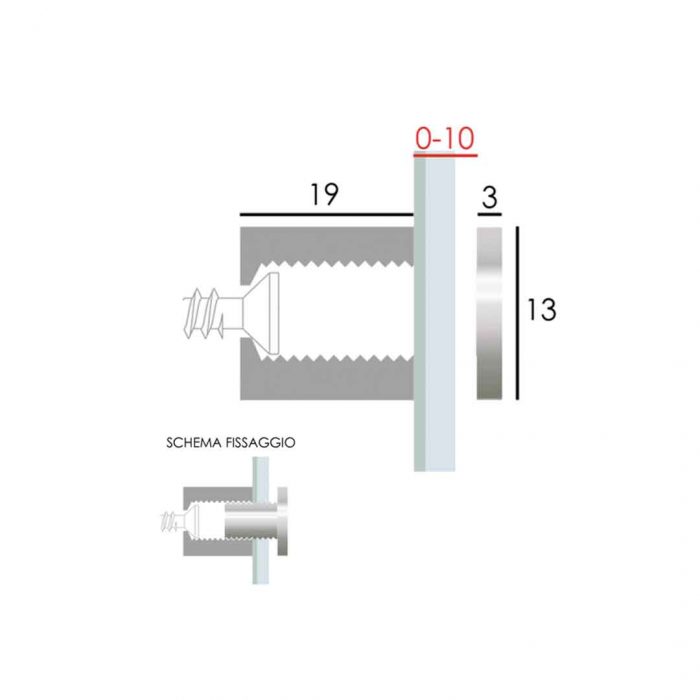 Distanziale in alluminio 19x13mm - immagine 2