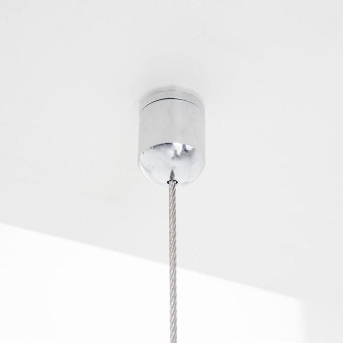 Distanziale Clamper 80mm da soffito in finitura cromo lucido con cavetto 1,5mt - immagine 4