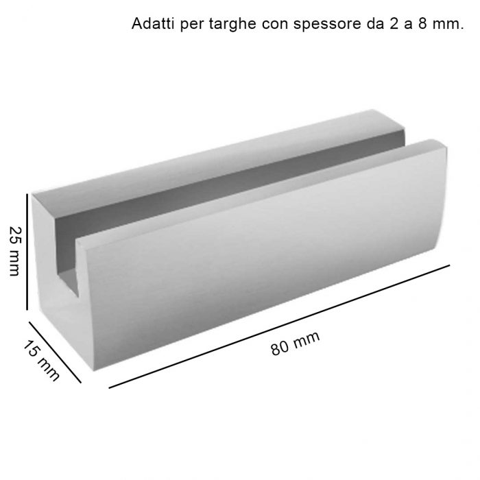 Distanziale CLAMPER argento satinato mm 80 - immagine 5