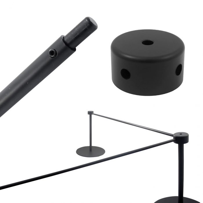Aggancio Musem in PVC nero con quattro fori - immagine 2