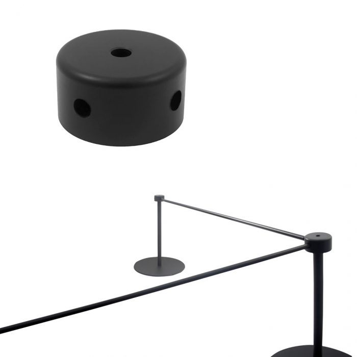 Aggancio Musem in PVC nero con quattro fori - immagine 4