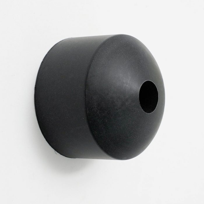Attacco a muro in PVC nero per barra - immagine 3