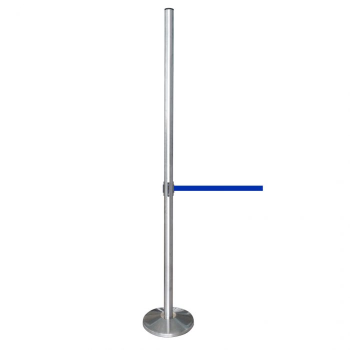Colonnina in acciaio spazzolato H 220 cm con nastro 3 metri - immagine 3