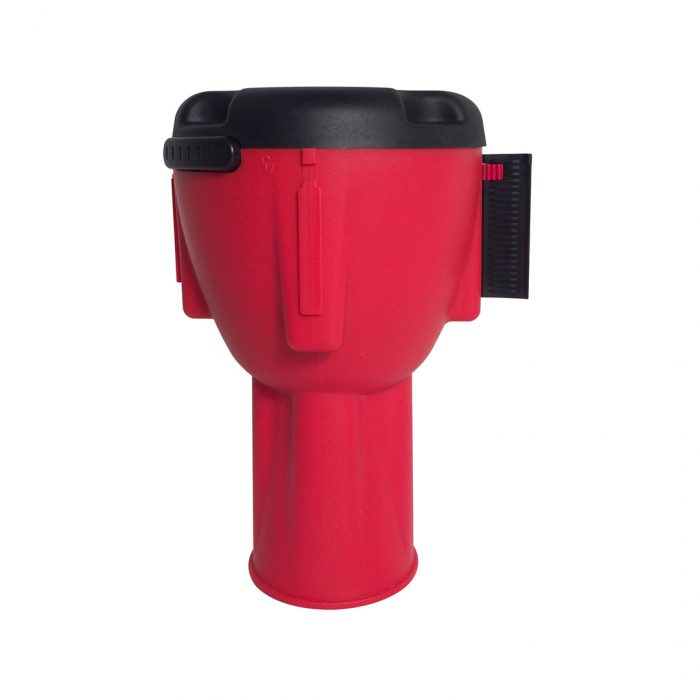 Aggancio per cono in ABS rosso con nastro lunghezza 10 metri bianco/rosso - immagine 3
