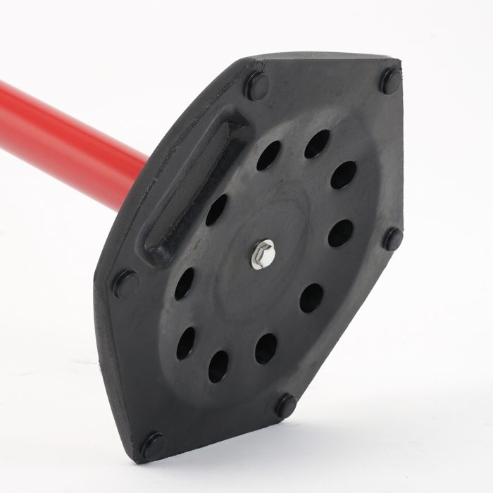 Colonnina in PVC rosso con base in plastica nera e doppio nastro 3,5 metri bianco/rosso - immagine 3