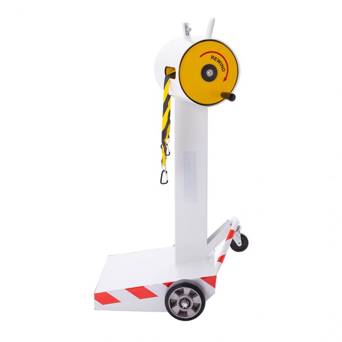 Carrello aeroportuale  carrellato con doppio nastro giallonero lunghezza 28mt - Peso struttura 43kg - immagine 7