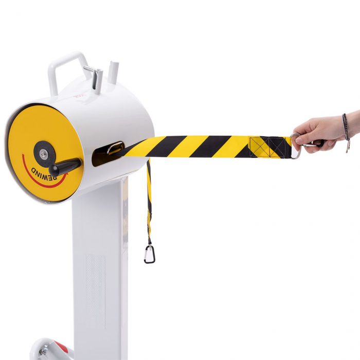 Carrello aeroportuale  carrellato con doppio nastro giallonero lunghezza 28mt - Peso struttura 59kg - immagine 3