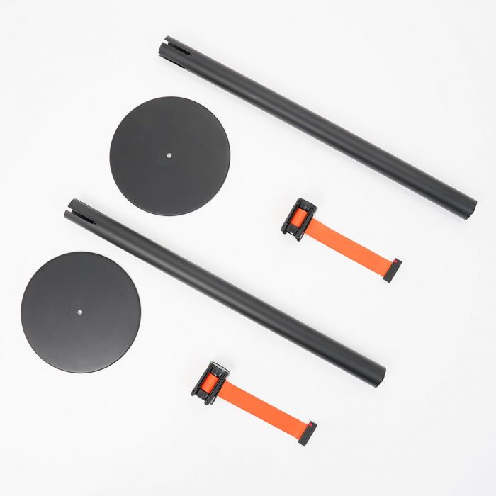 Colonnina Tendilinea 15kg base piatta, finitura nero e nastro 3 metri - immagine 6