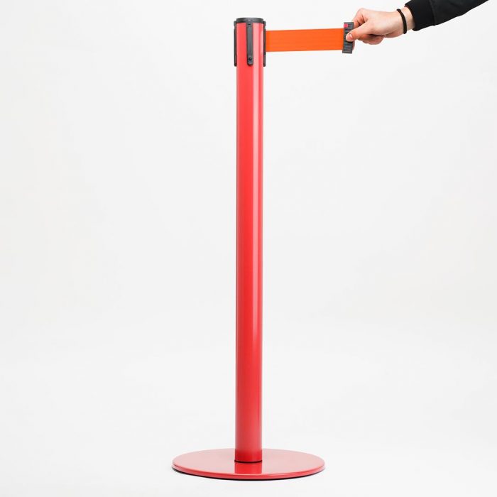 Colonnina Tendilinea 15kg base piatta, finitura rosso e nastro 3 metri - immagine 10