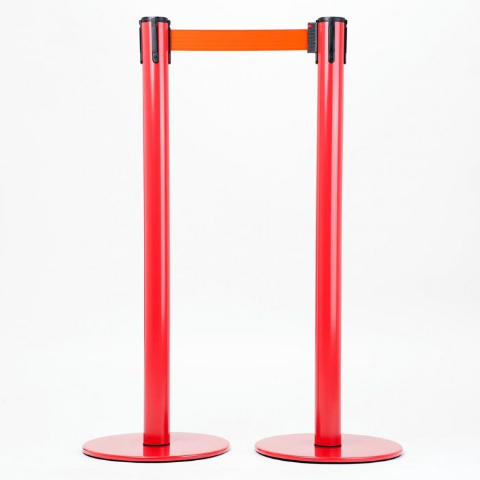 Colonnina Tendilinea 15kg base piatta, finitura rosso e nastro 3 metri - immagine 7