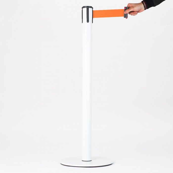 Colonnina Tendilinea 15kg base piatta, finitura bianco e nastro 3 metri - immagine 5