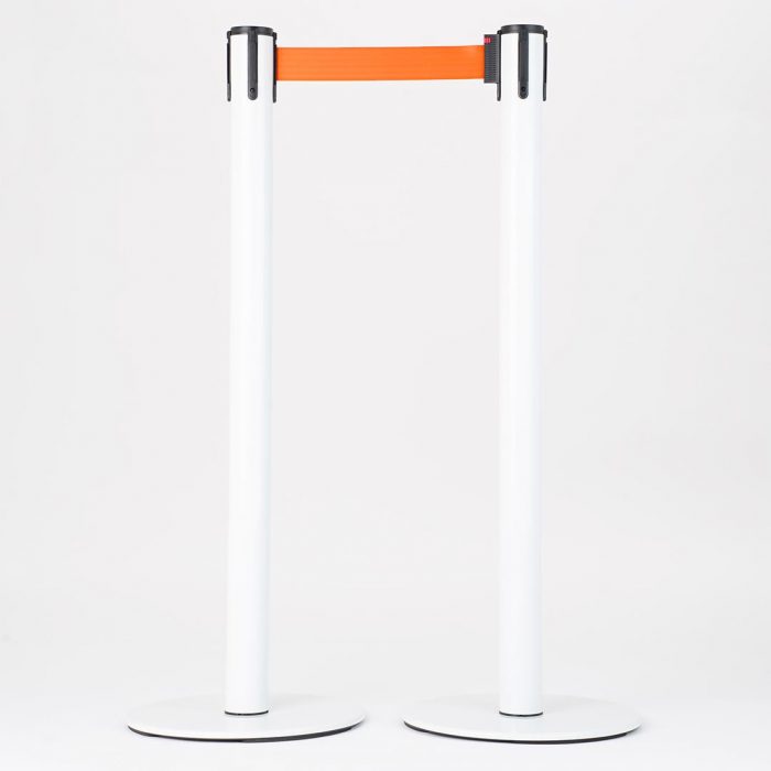 Colonnina Tendilinea 15kg base piatta, finitura bianco e nastro 3 metri - immagine 6